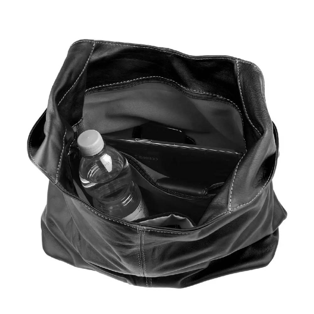 OBC Made in Italy Damen Leder Tasche Shopper Schultertasche Umhängetasche Handtasche Beuteltasche Hobo Bag Ledertasche Nappaleder Tiefpreis