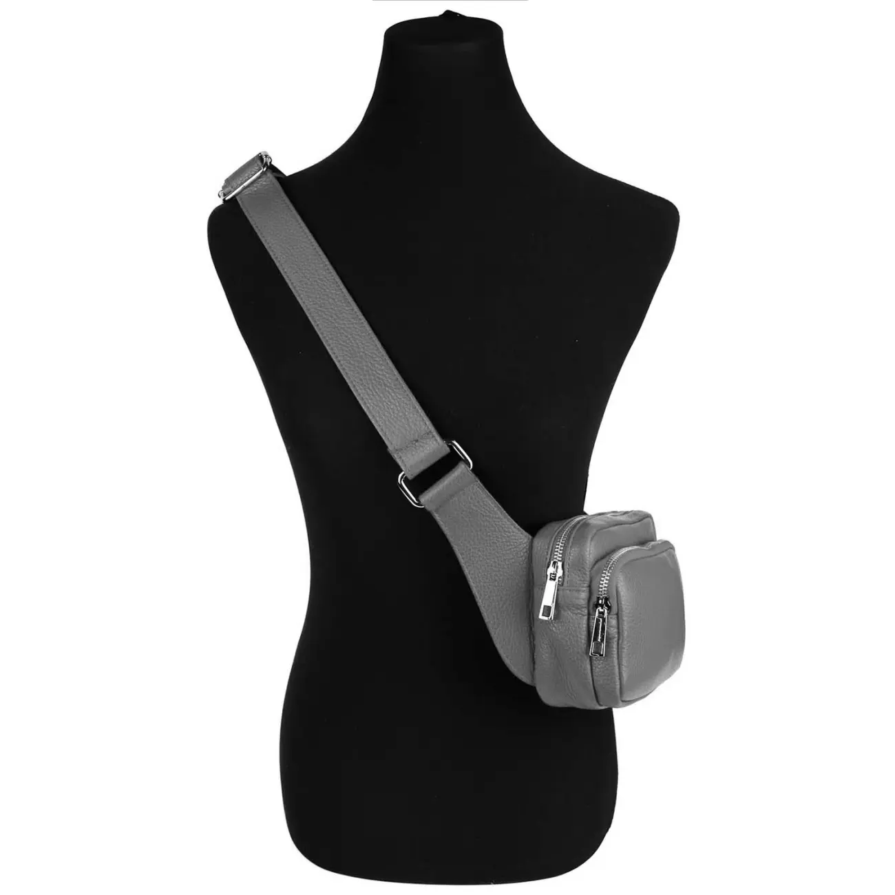 OBC Made in Italy Damen Leder Tasche Crossbody Metallic Hüfttasche Bauchtasche Umhängetasche Bodybag Schultertasche Handytasche Gürteltasche Super Sparpreis