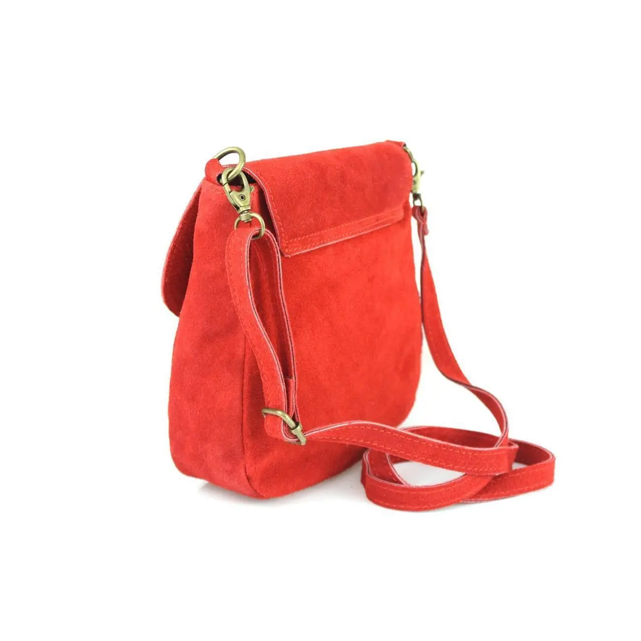 Made in Italy DAMEN LEDER TASCHE Messenger Bag Henkeltasche Wildleder Handtasche Umhängetasche Ledertasche Schultertasche Beuteltasche Fransen Cross-Over Begrenzte Freigabe