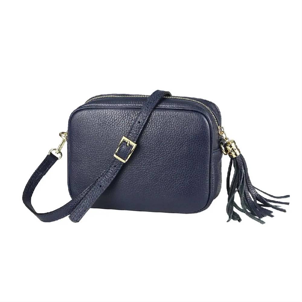 OBC Made in Italy DAMEN LEDER TASCHE Umhängetasche Schultertasche Cross-Over Crossbody Bag Glattleder Schmucktasche Fransen Ledertasche JETZT KAUFEN