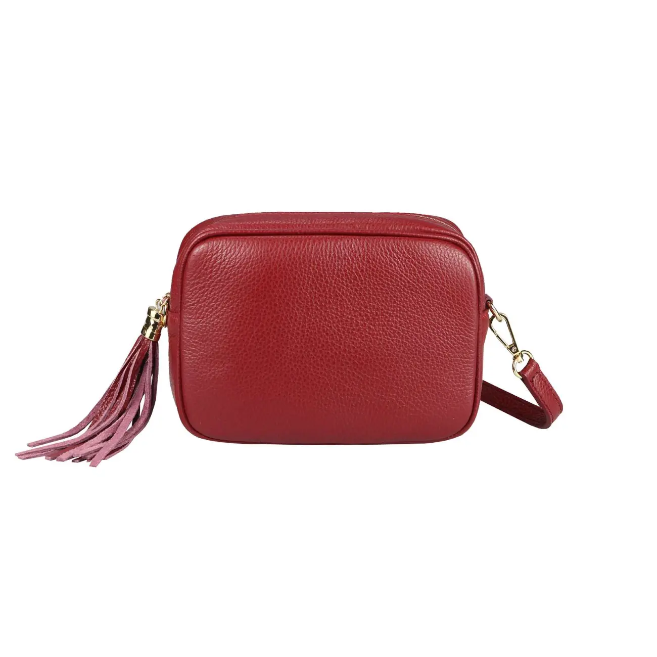 OBC Made in Italy DAMEN LEDER TASCHE Umhängetasche Schultertasche Cross-Over Crossbody Bag Glattleder Schmucktasche Fransen Ledertasche JETZT KAUFEN