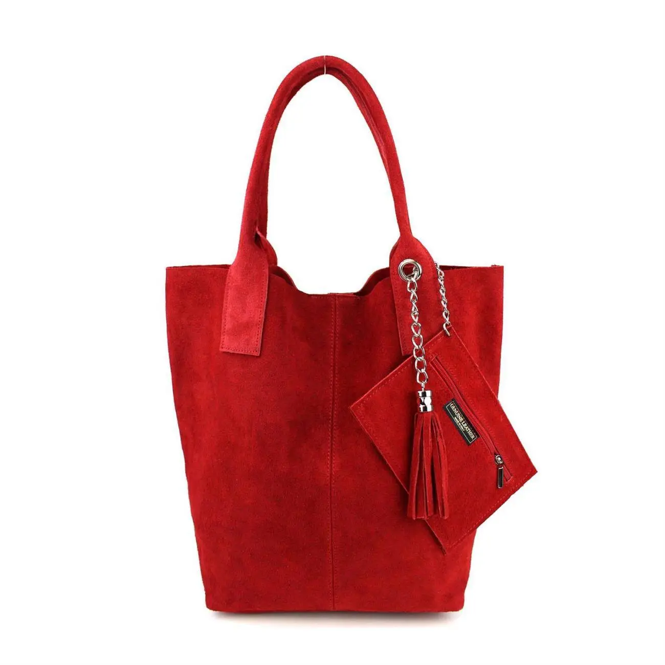 MADE IN ITALY DAMEN XXL LEDER TASCHE Wildleder Shopper Schultertasche + Schmucktasche Bis zu 50% Rabatt