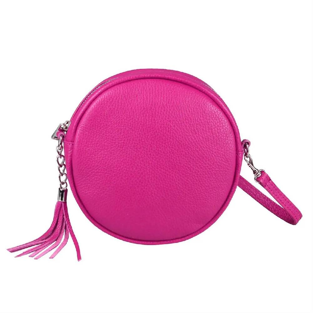 OBC Made in Italy Damen ECHT Leder Tasche Crossbody Runde Schultertasche City Bag Crossover Umhängetasche Clutch Ledertasche Damentasche Minibag Discount Store für neue Produkte