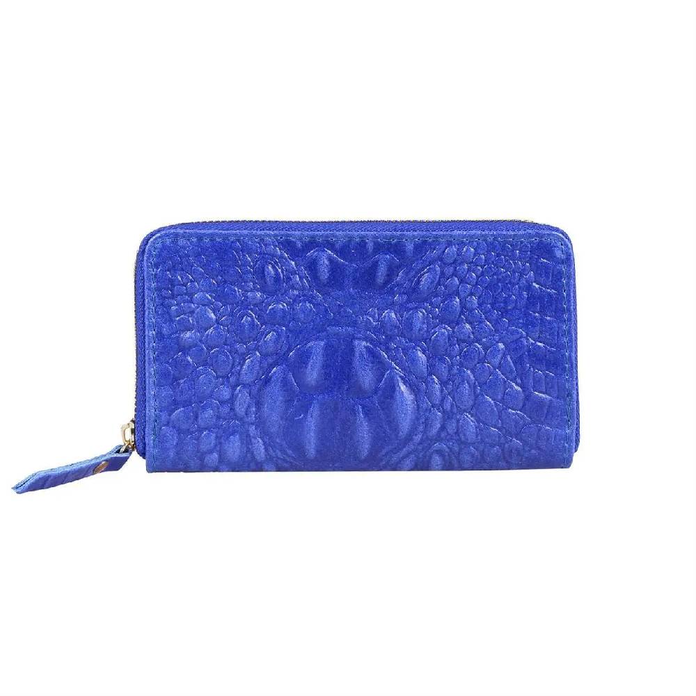 Made in Italy Damen Leder Geldbörse Kroko Wallet Portemonnaie Portafoglio Brieftasche Börse Geldbeutel Ledertasche Kreditkartenetui Riesige Rabatte
