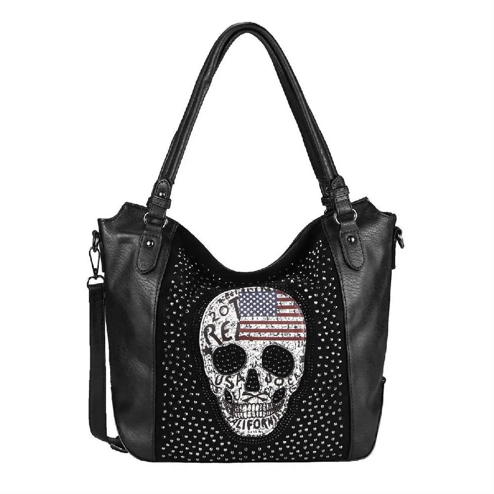 OBC Damen Totenkopf Skull Tasche Schultertasche Rucksack Umhängetasche Handtasche Fabrikladen