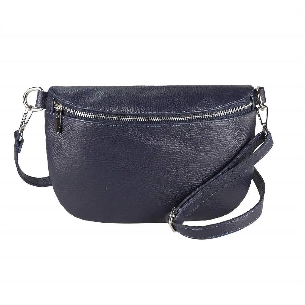 Made in Italy Damen Leder Tasche Gürteltasche Crossbody Hüfttasche Bauchtasche Umhängetasche Cross-Over Bodybag Schultertasche Handytasche Schminktasche Kosmetiktasche OBC 1054 Speichern exportieren