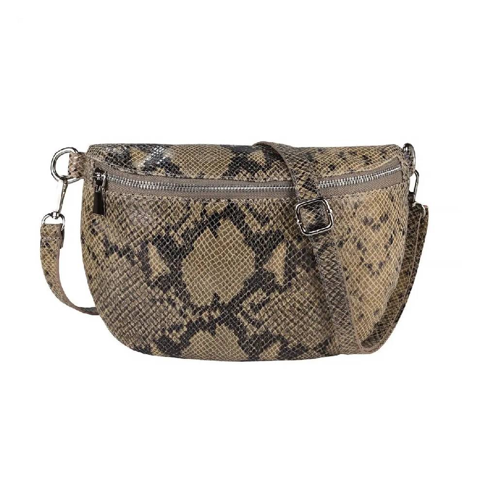 Made in Italy Damen Leder Tasche Gürteltasche Crossbody Hüfttasche Bauchtasche Umhängetasche Cross-Over Bodybag Schultertasche Handytasche Schminktasche Kosmetiktasche OBC 1054 Speichern exportieren