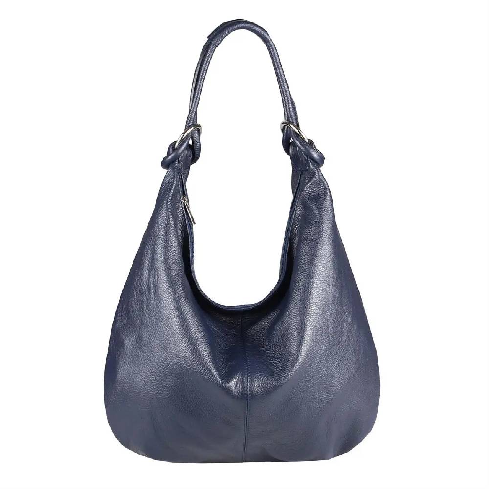 ITALY DAMEN Echt LEDER HAND-TASCHE Schultertasche Shopper Umhängetasche Beuteltasche Metallic Bag Verkauf