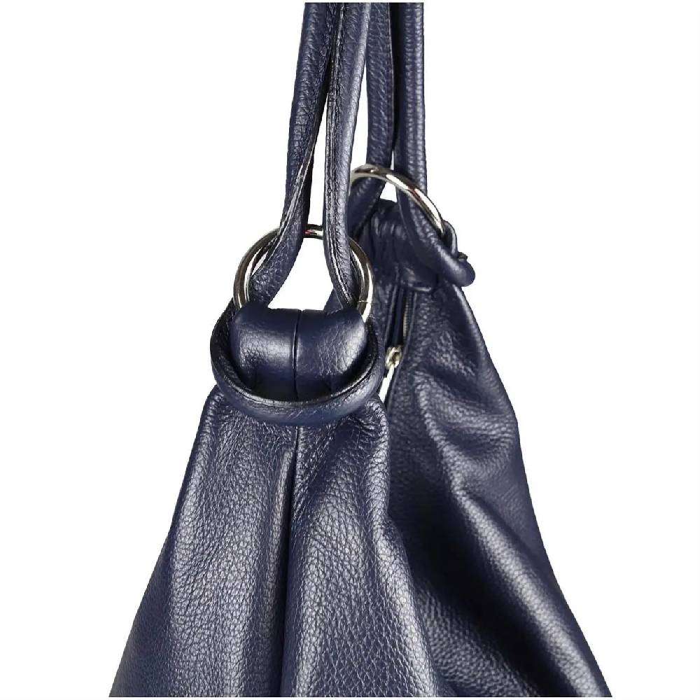 ITALY DAMEN Echt LEDER HAND-TASCHE Schultertasche Shopper Umhängetasche Beuteltasche Metallic Bag Verkauf
