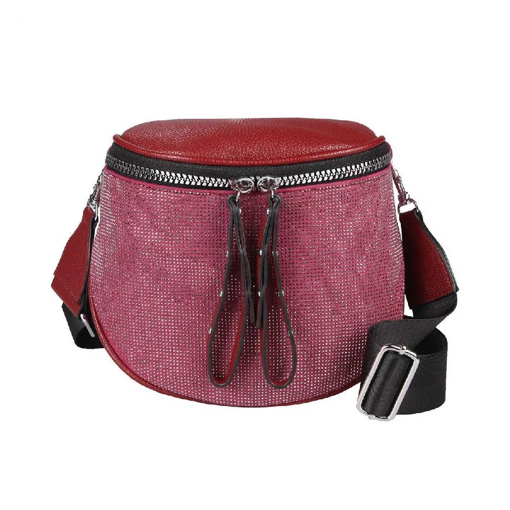 DAMEN TASCHEN SET 2in1 Schultertasche + Schmucktasche Strasssteine Umhängetasche Crossbody Crossover Leder Optik Handtasche Metallic Shopper im Angebot