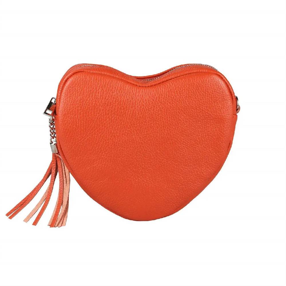 OBC Made in Italy Damen Leder Tasche Crossbody Herztasche Schultertasche Crossover Umhängetasche Clutch Ledertasche Damentasche Blitzverkäufe