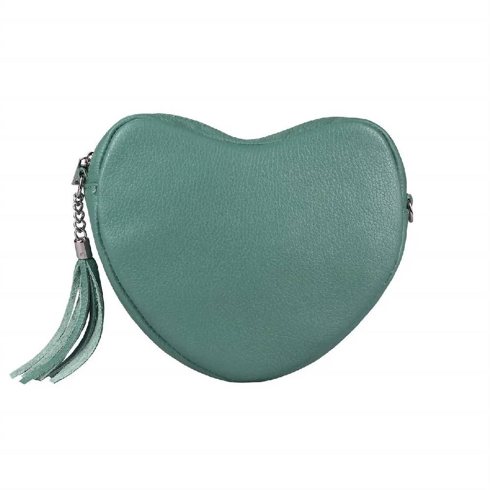 OBC Made in Italy Damen Leder Tasche Crossbody Herztasche Schultertasche Crossover Umhängetasche Clutch Ledertasche Damentasche Blitzverkäufe