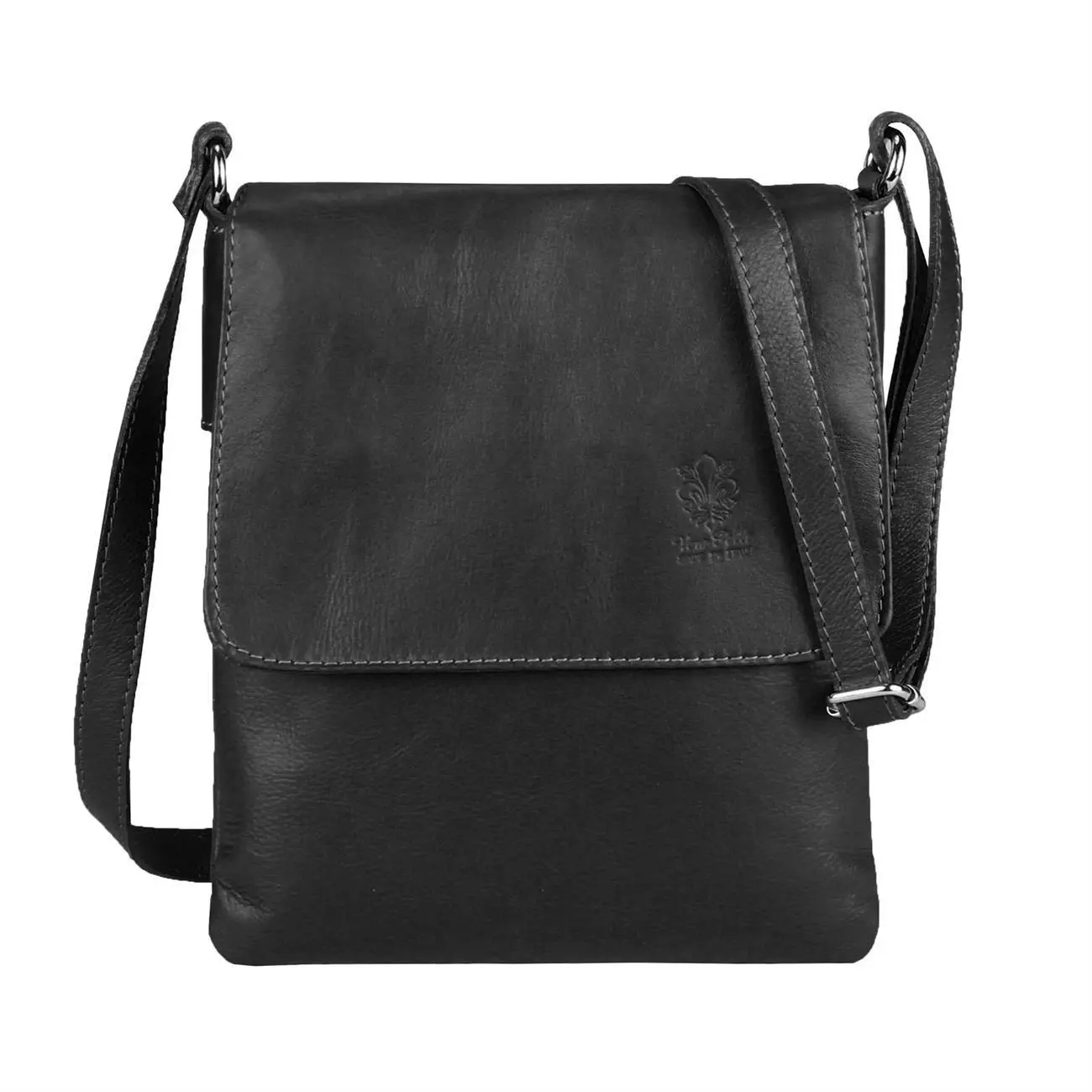 OBC Made in Italy Damen Leder Tasche Umhängetasche Schultertasche Crossbody Handtasche Ledertasche Nappaleder Cross-Over Body Bag Shopping Messenger Kostenloser Versand