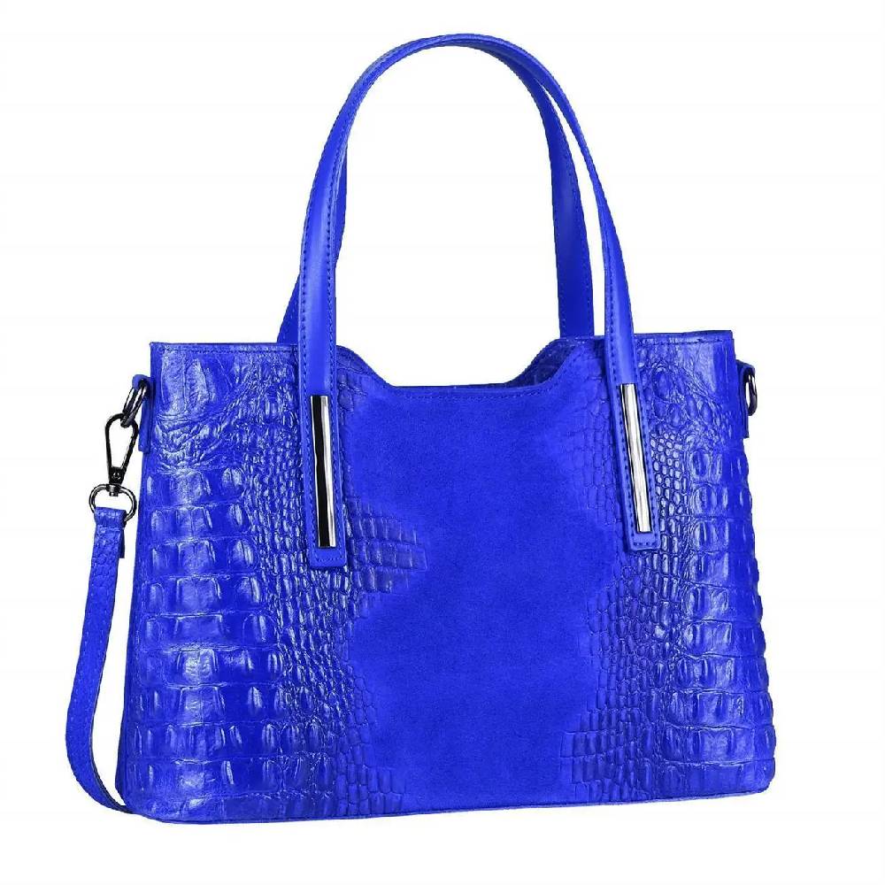 OBC MADE IN ITALY DAMEN Echt LEDER TASCHE KROKO-Prägung Business Shopper Wildleder Schultertasche Handtasche Ledertasche Umhängetasche Fabrikpreis
