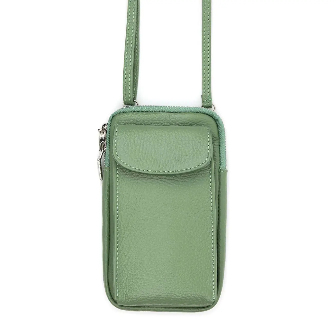 OBC Made in Italy Damen Leder Tasche Handytasche Umhängetasche Geldbörse Schultertasche Brieftasche Smartphone Geldtasche Ledertasche Crossbody Abendtasche Handy bis 6,5 Zoll Rabatt