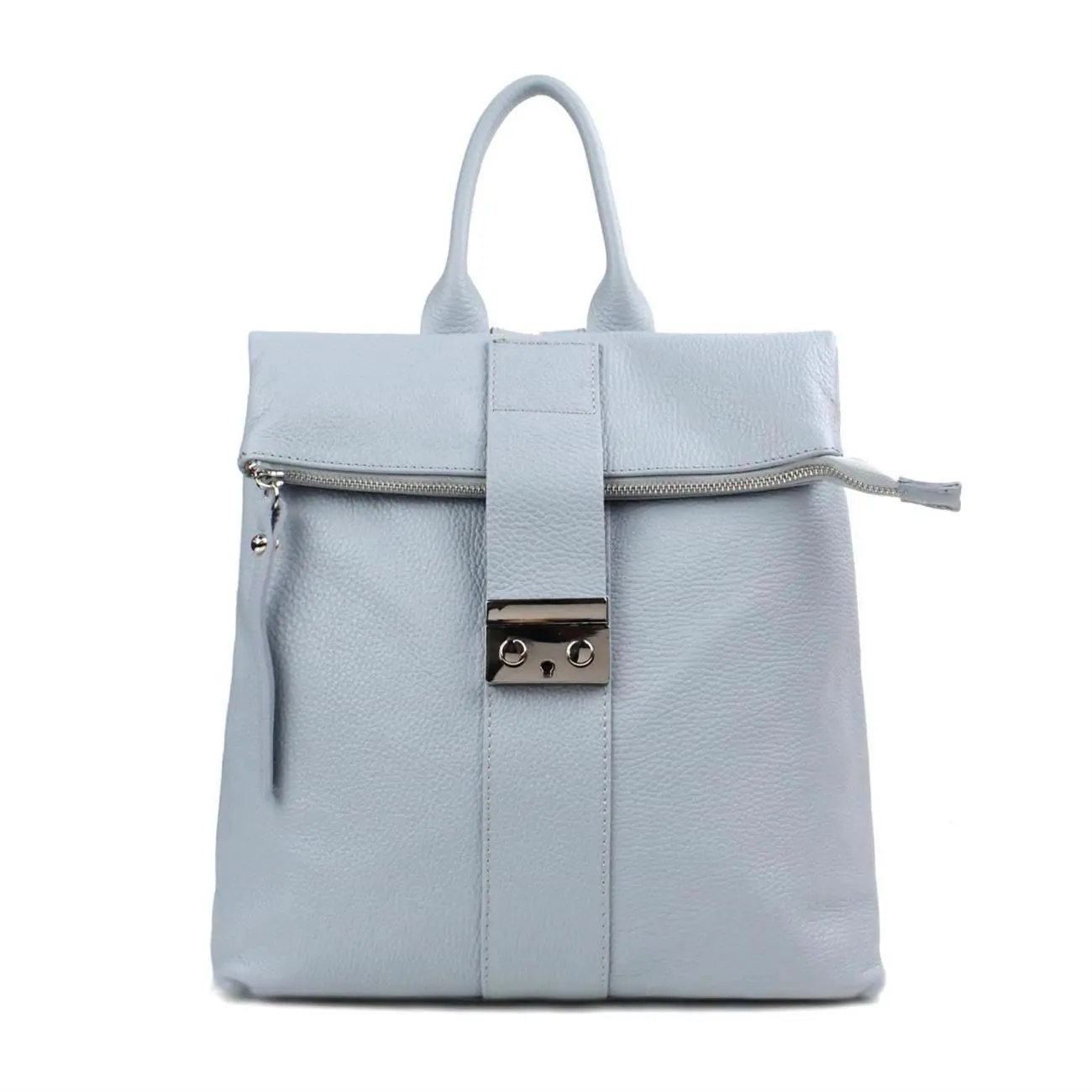 Made in Italy XL Damen Leder Roll Top Rucksack Cityrucksack Shopper Handtasche Schultertasche Ledertasche Freizeitrucksack Tasche Flash Sale