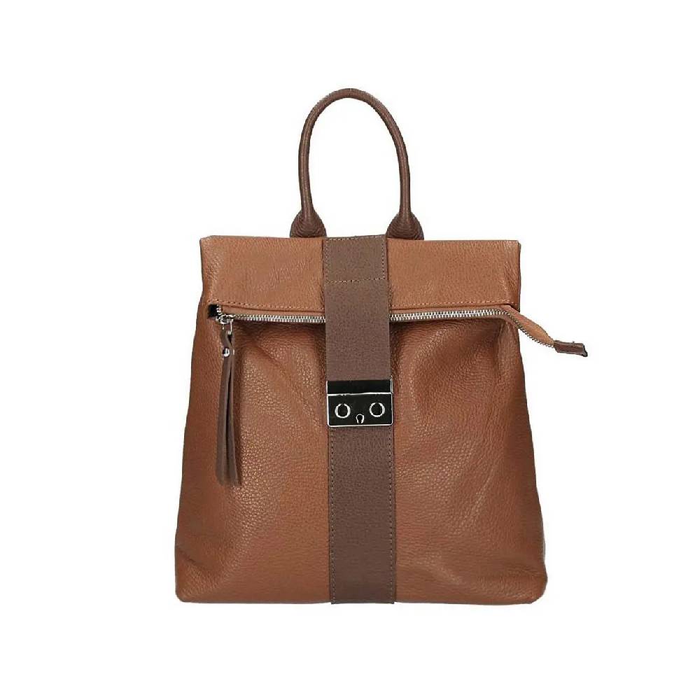 Made in Italy XL Damen Leder Roll Top Rucksack Cityrucksack Shopper Handtasche Schultertasche Ledertasche Freizeitrucksack Tasche Flash Sale