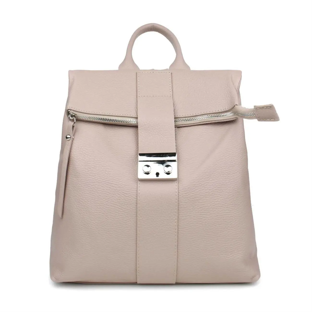 Made in Italy XL Damen Leder Roll Top Rucksack Cityrucksack Shopper Handtasche Schultertasche Ledertasche Freizeitrucksack Tasche Flash Sale