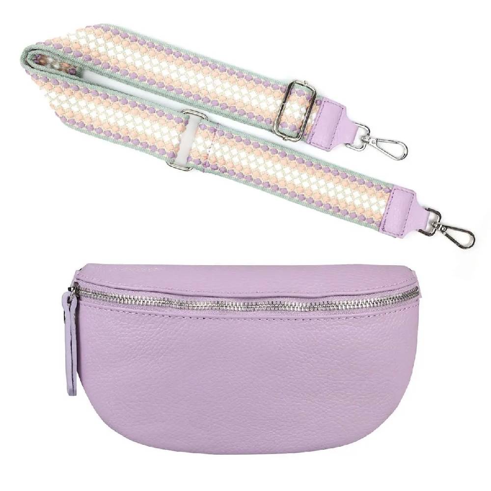 Made in Italy OBC DAMEN SET Gürteltasche + Schultergurt LEDER Crossbody Hüfttasche Bauchtasche Umhängetasche Brusttasche CrossOver Bodybag Schultertasche Handytasche Geldtasche Tasche Kosmetiktasche Preisnachlass