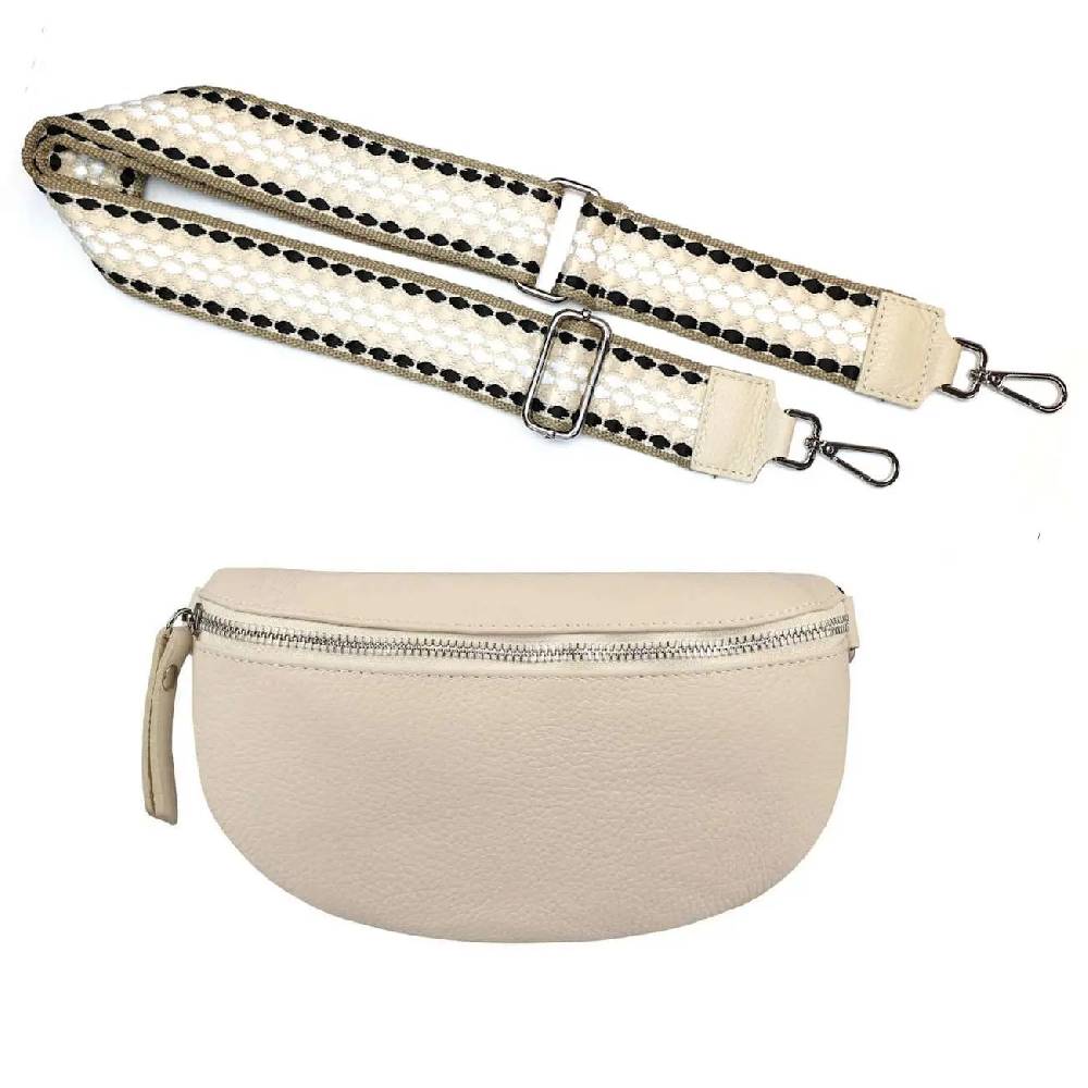 Made in Italy OBC DAMEN SET Gürteltasche + Schultergurt LEDER Crossbody Hüfttasche Bauchtasche Umhängetasche Brusttasche CrossOver Bodybag Schultertasche Handytasche Geldtasche Tasche Kosmetiktasche Preisnachlass