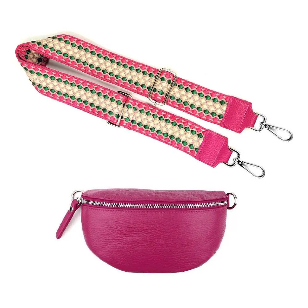 Made in Italy OBC DAMEN SET Gürteltasche + Schultergurt LEDER Crossbody Hüfttasche Bauchtasche Umhängetasche Brusttasche CrossOver Bodybag Schultertasche Handytasche Geldtasche Tasche Kosmetiktasche Preisnachlass