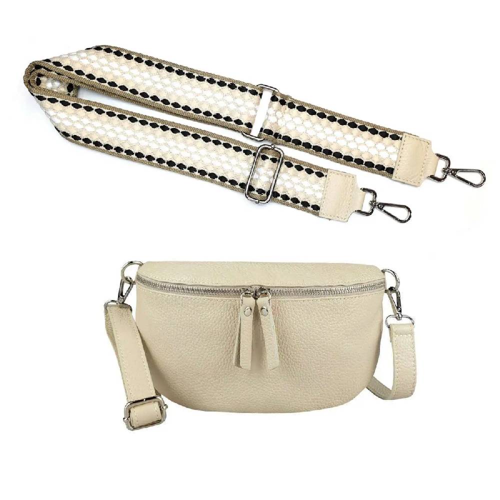 Made in Italy OBC DAMEN SET Gürteltasche + Schultergurt LEDER Crossbody Hüfttasche Bauchtasche Umhängetasche Brusttasche CrossOver Bodybag Schultertasche Handytasche Geldtasche Tasche Kosmetiktasche Preisnachlass