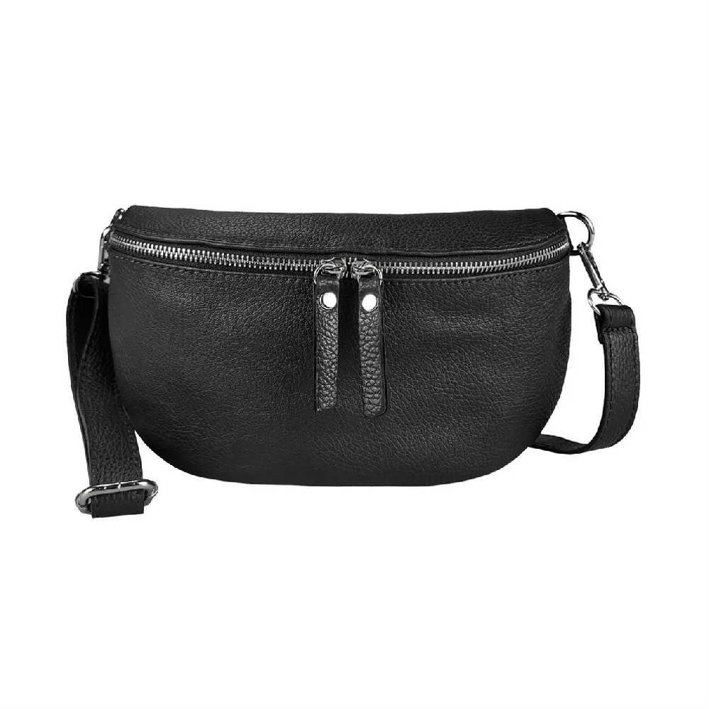 OBC Made in Italy Damen Leder Tasche Handytasche Gürteltasche Crossbody Hüfttasche Bauchtasche Umhängetasche Cross-Over Bodybag Schultertasche Kosmetiktasche Cyber Monday