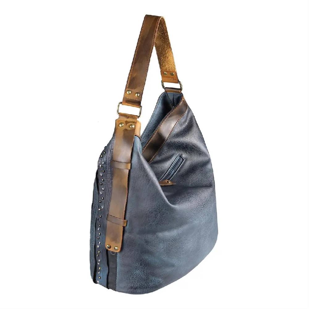OBC DAMEN TASCHE HANDTASCHE Hobo Bag Schultertasche Nietentasche Shopper Strasssteine Umhängetasche Henkeltasche Beuteltasche Kunst-Leder Weihnachtsangebot
