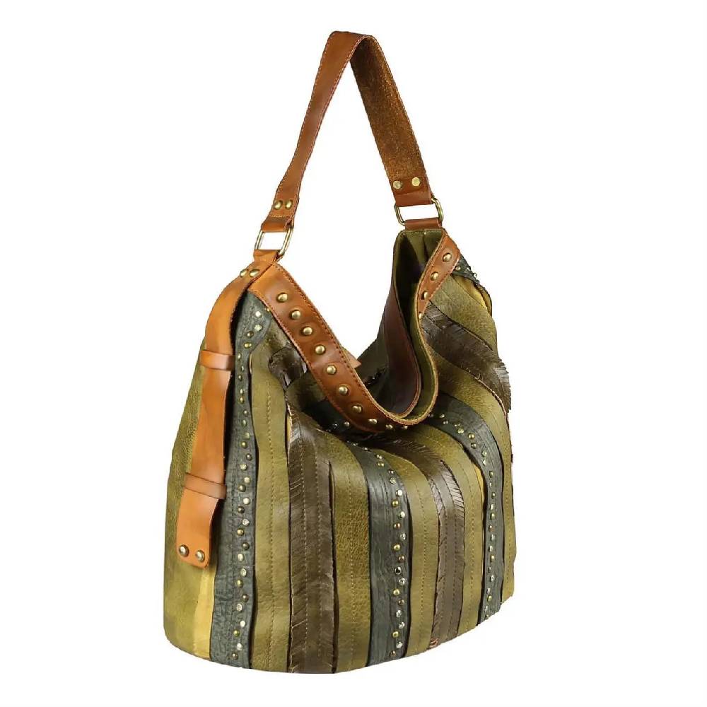 OBC DAMEN TASCHE HANDTASCHE Hobo Bag Schultertasche Nietentasche Shopper Strasssteine Umhängetasche Henkeltasche Beuteltasche Kunst-Leder Weihnachtsangebot