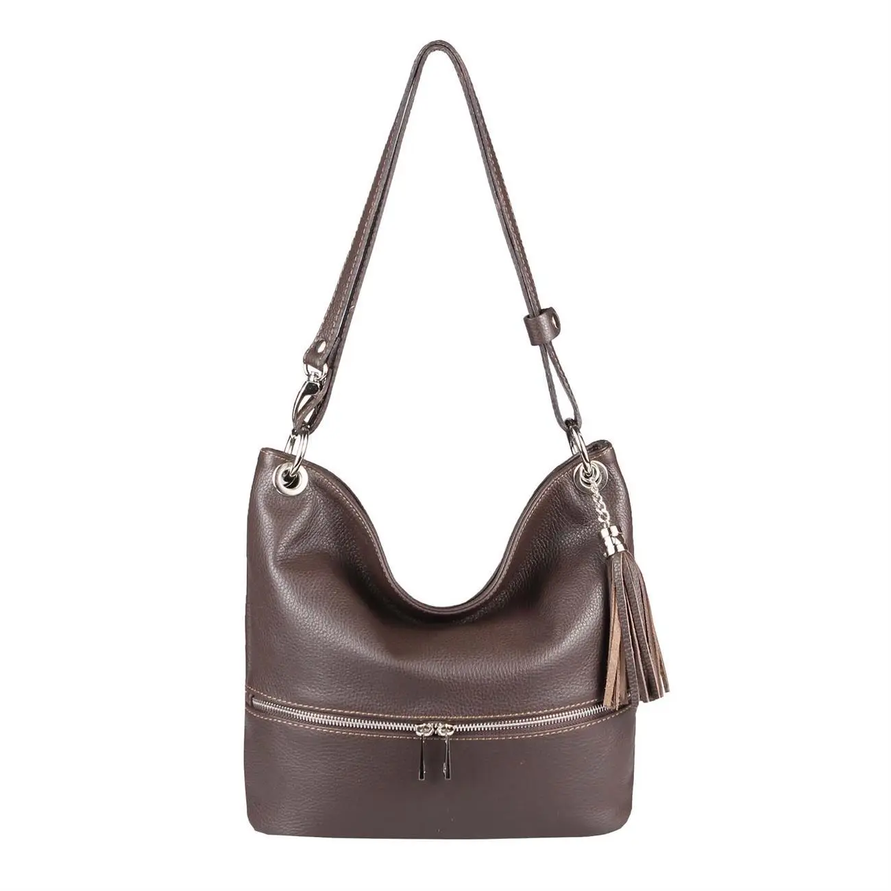 Made in Italy DAMEN LEDER TASCHE Shopper Schultertasche City Bag CrossOver Umhängetasche Henkeltasche Ledertasche Damentasche Fransen Heißer Verkauf