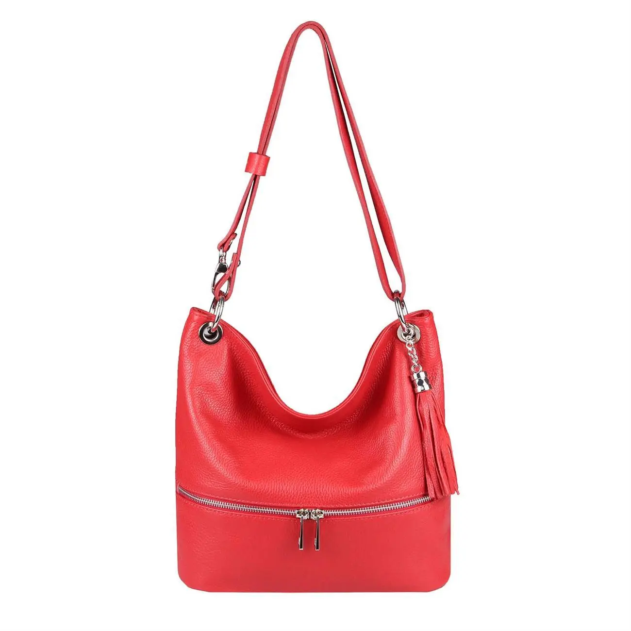 Made in Italy DAMEN LEDER TASCHE Shopper Schultertasche City Bag CrossOver Umhängetasche Henkeltasche Ledertasche Damentasche Fransen Heißer Verkauf
