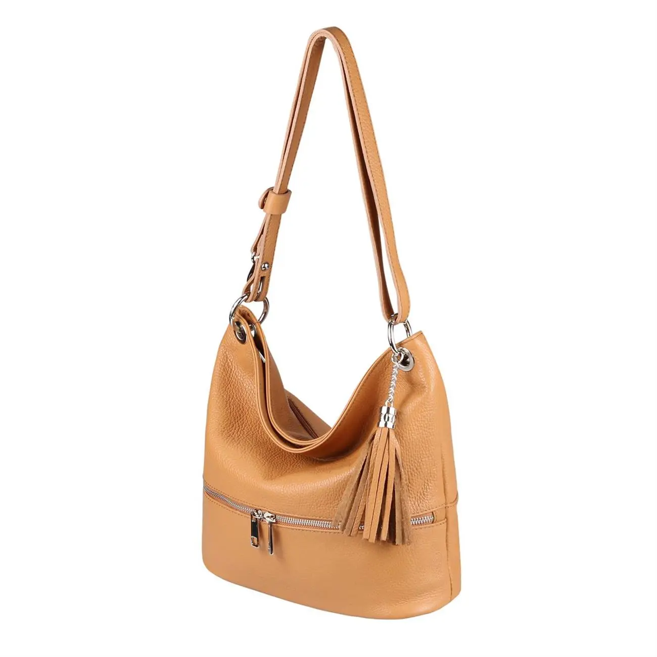 Made in Italy DAMEN LEDER TASCHE Shopper Schultertasche City Bag CrossOver Umhängetasche Henkeltasche Ledertasche Damentasche Fransen Heißer Verkauf