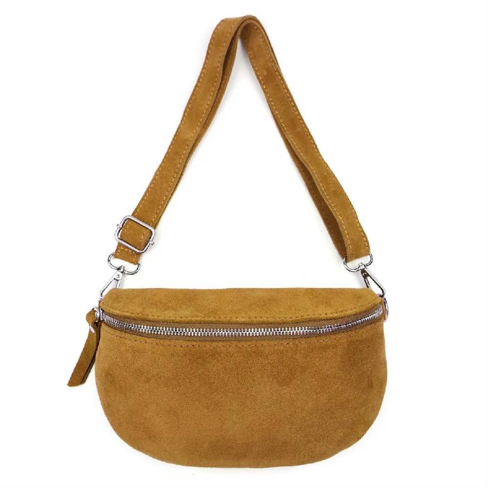 Made in Italy DAMEN LEDER TASCHE Gürteltasche Crossbody Hüfttasche Bauchtasche Umhängetasche Wildleder Brusttasche CrossOver Bodybag Schultertasche Handytasche Geldtasche Schminktasche Kosmetiktasche Zeitlich begrenztes Angebot