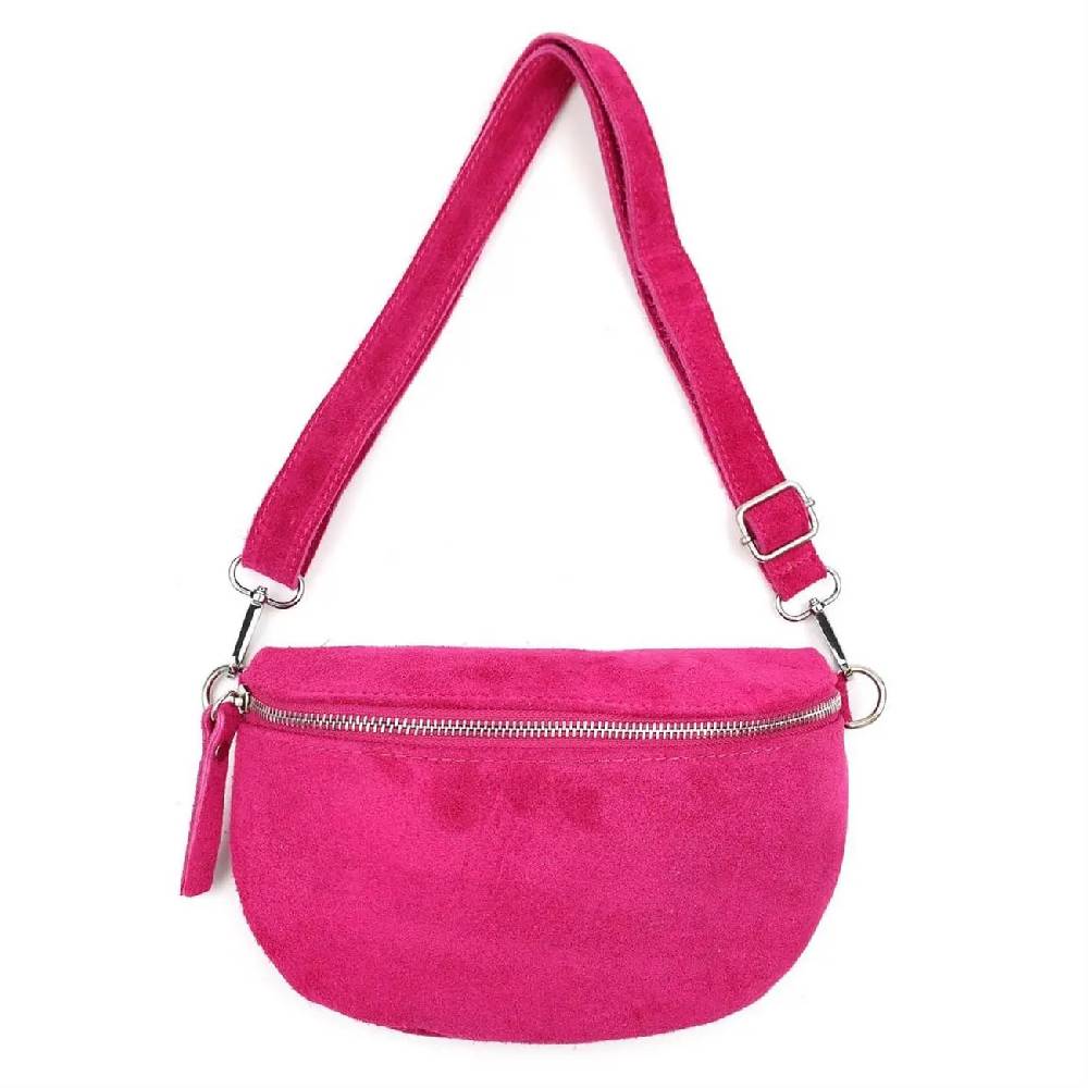 Made in Italy DAMEN LEDER TASCHE Gürteltasche Crossbody Hüfttasche Bauchtasche Umhängetasche Wildleder Brusttasche CrossOver Bodybag Schultertasche Handytasche Geldtasche Schminktasche Kosmetiktasche Zeitlich begrenztes Angebot