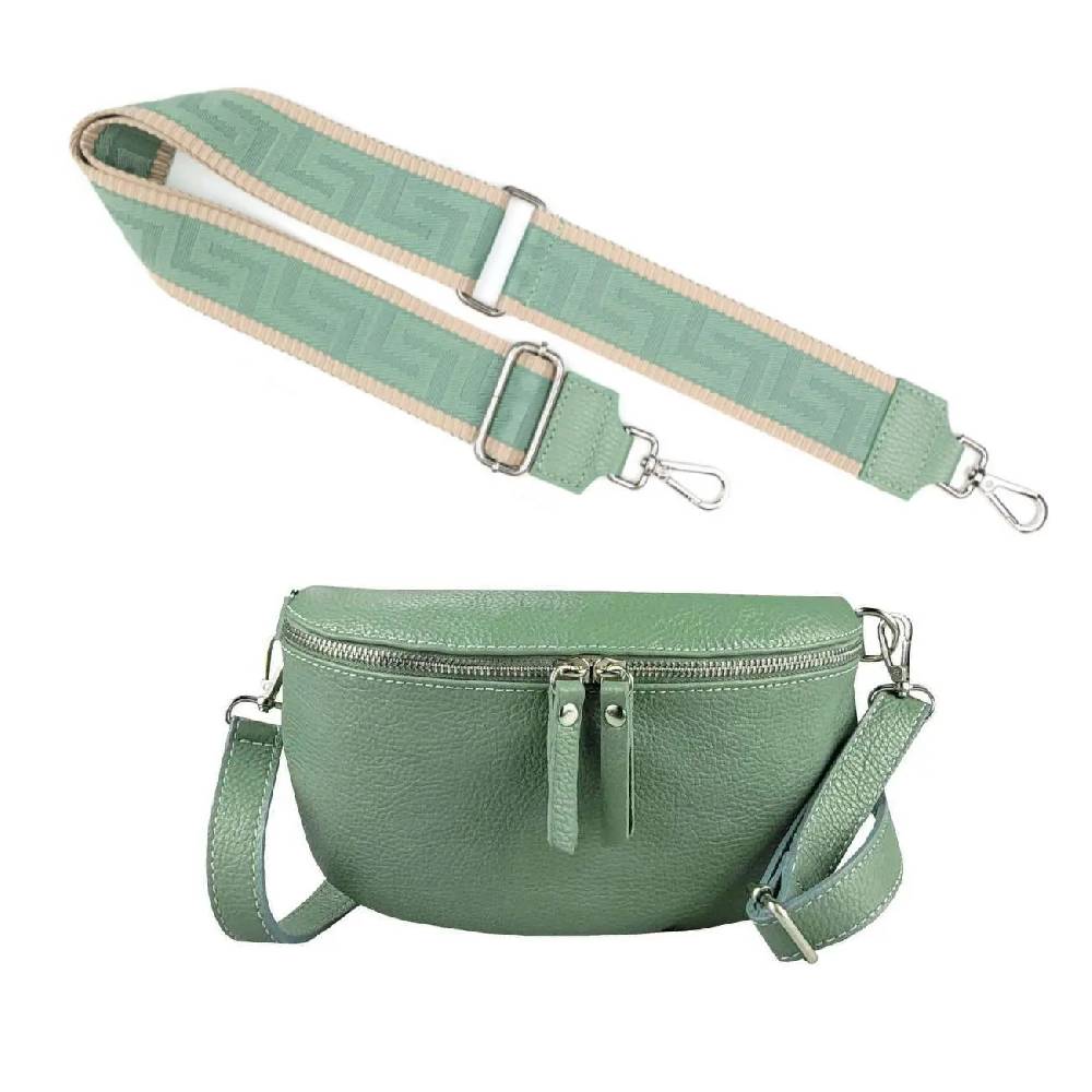 Made in Italy OBC DAMEN SET Gürteltasche + Schultergurt LEDER Crossbody Hüfttasche Bauchtasche Umhängetasche Brusttasche CrossOver Bodybag Schultertasche Handytasche Geldtasche Tasche Kosmetiktasche Exklusive Angebote