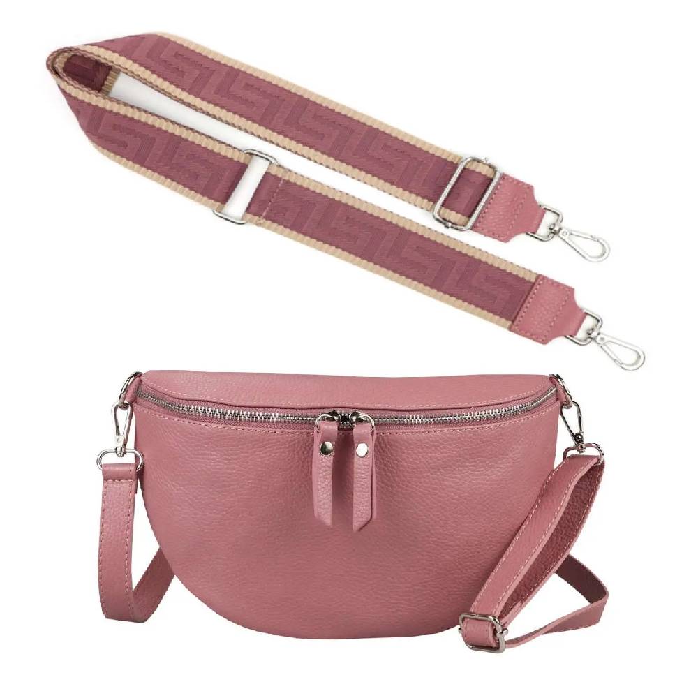 Made in Italy OBC DAMEN SET Gürteltasche + Schultergurt LEDER Crossbody Hüfttasche Bauchtasche Umhängetasche Brusttasche CrossOver Bodybag Schultertasche Handytasche Geldtasche Tasche Kosmetiktasche Exklusive Angebote