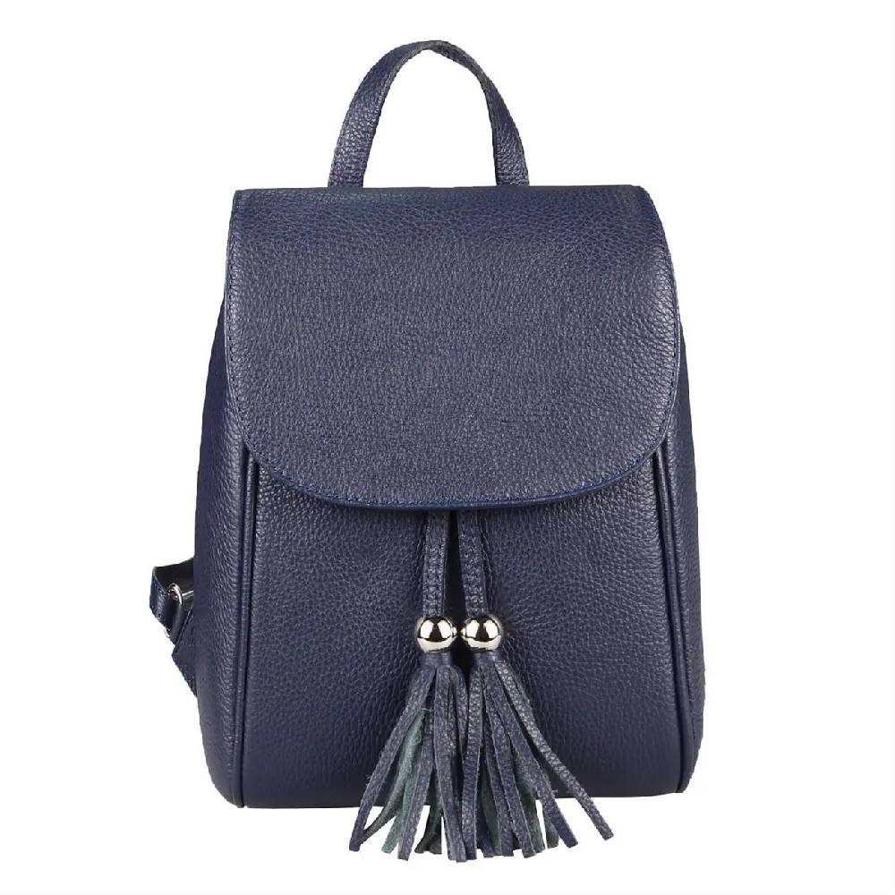 OBC Made in Italy Damen Echt Leder Rucksack Cityrucksack Backpack Daypack Schultertasche Lederrucksack Handtasche Stadtrucksack Neuheiten