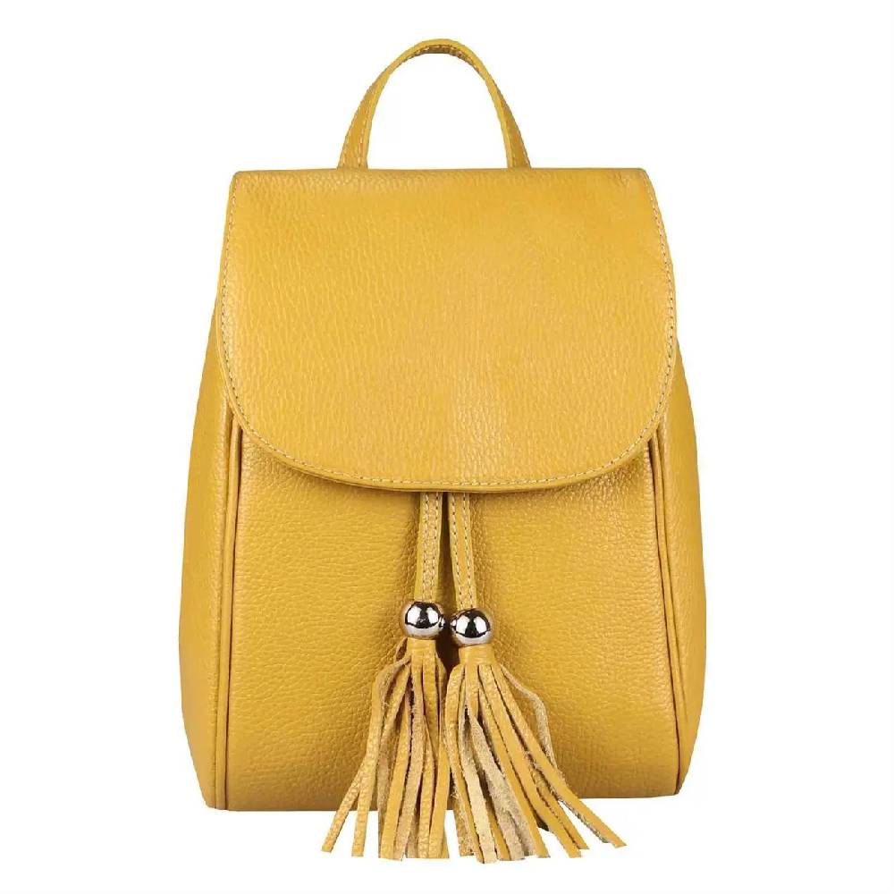 OBC Made in Italy Damen Echt Leder Rucksack Cityrucksack Backpack Daypack Schultertasche Lederrucksack Handtasche Stadtrucksack Neuheiten