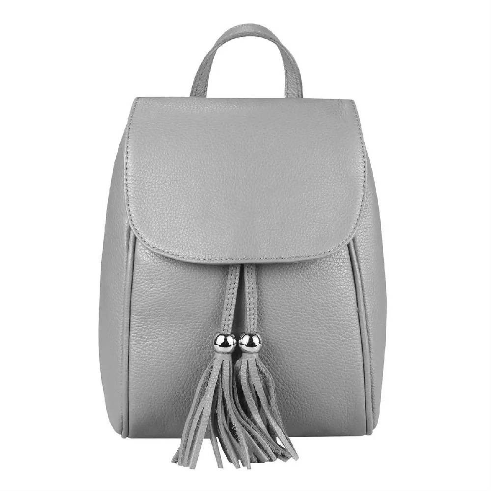 OBC Made in Italy Damen Echt Leder Rucksack Cityrucksack Backpack Daypack Schultertasche Lederrucksack Handtasche Stadtrucksack Neuheiten