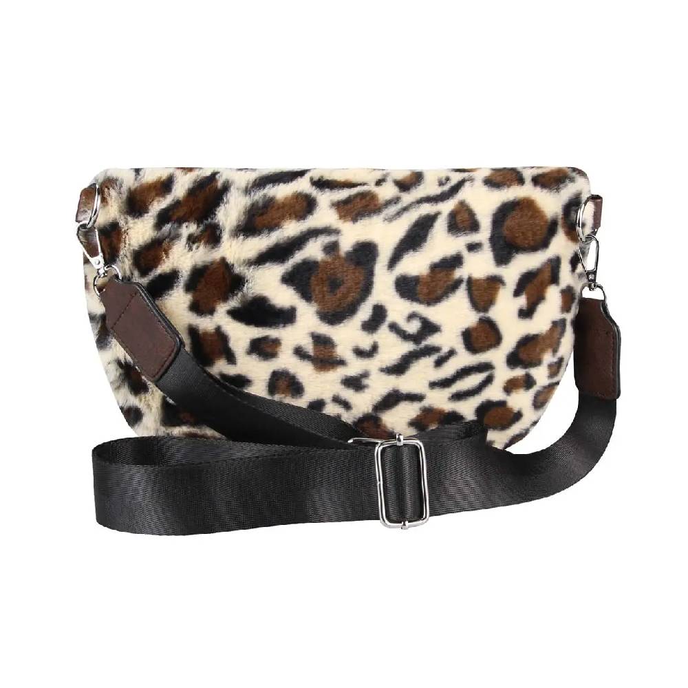 OBC DAMEN LEOPARDEN PRINT Tasche Teddyfell Plüsch Bauchtasche Hüfttasche Schultertasche Fell Bodybag Umhängetasche Crossbody Teddyplüsch Handytasche Crossbag Gürteltasche Wintertasche Riesige Ersparnisse
