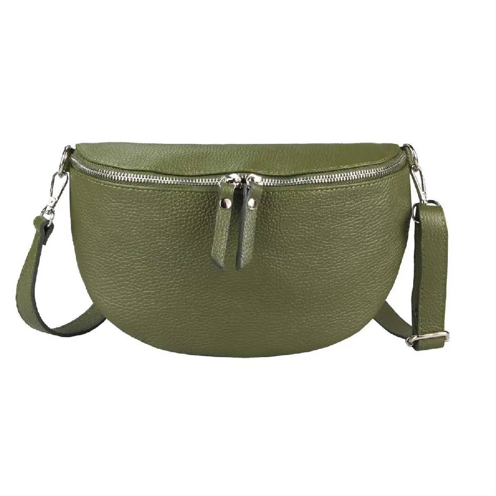 OBC Made in Italy Damen Leder Tasche Medium Handytasche Gürteltasche Crossbody Hüfttasche Bauchtasche Umhängetasche Cross-Over Bodybag Schultertasche Kosmetiktasche Super Sparpreis