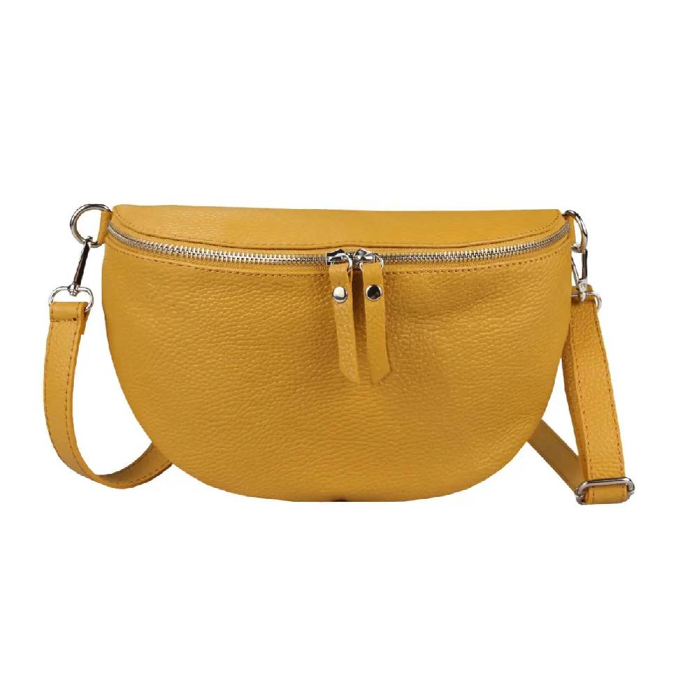 OBC Made in Italy Damen Leder Tasche Medium Handytasche Gürteltasche Crossbody Hüfttasche Bauchtasche Umhängetasche Cross-Over Bodybag Schultertasche Kosmetiktasche Super Sparpreis