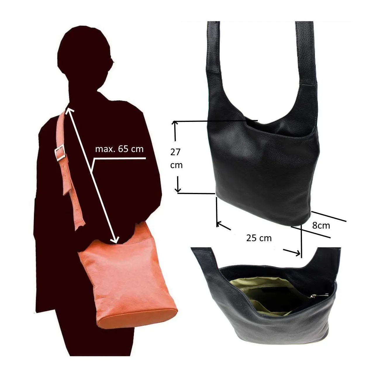 OBC Made in Italy DAMEN LEDER TASCHE Umhängetasche Bodybag Crossbody Schultertasche City Bag CrossOver Ledertasche Damentasche CrossBag Wochenangebot
