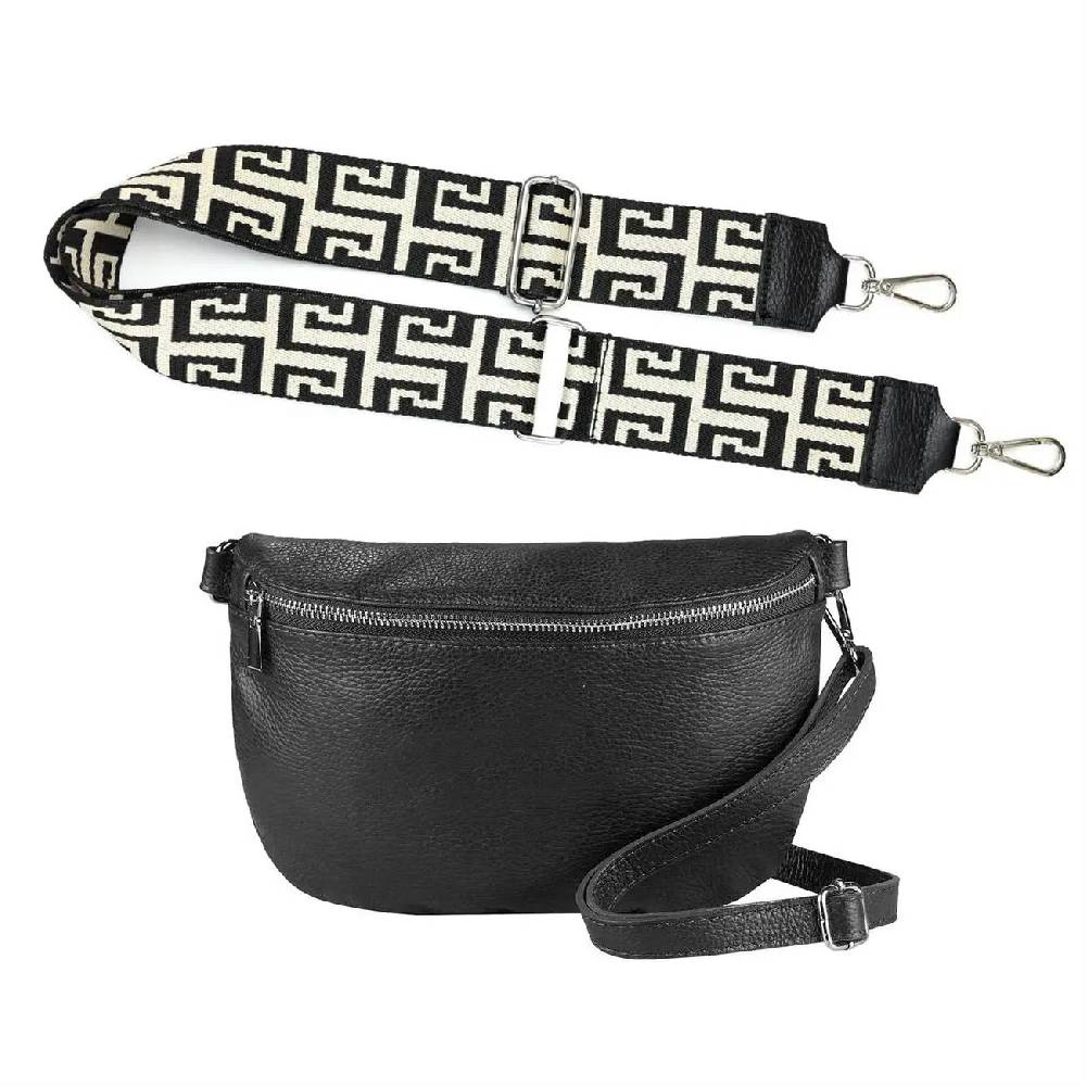Made in Italy OBC DAMEN SET Gürteltasche + Schultergurt LEDER Crossbody Hüfttasche Bauchtasche Umhängetasche Brusttasche CrossOver Bodybag Schultertasche Handytasche Geldtasche Tasche Kosmetiktasche Begrenzte Freigabe