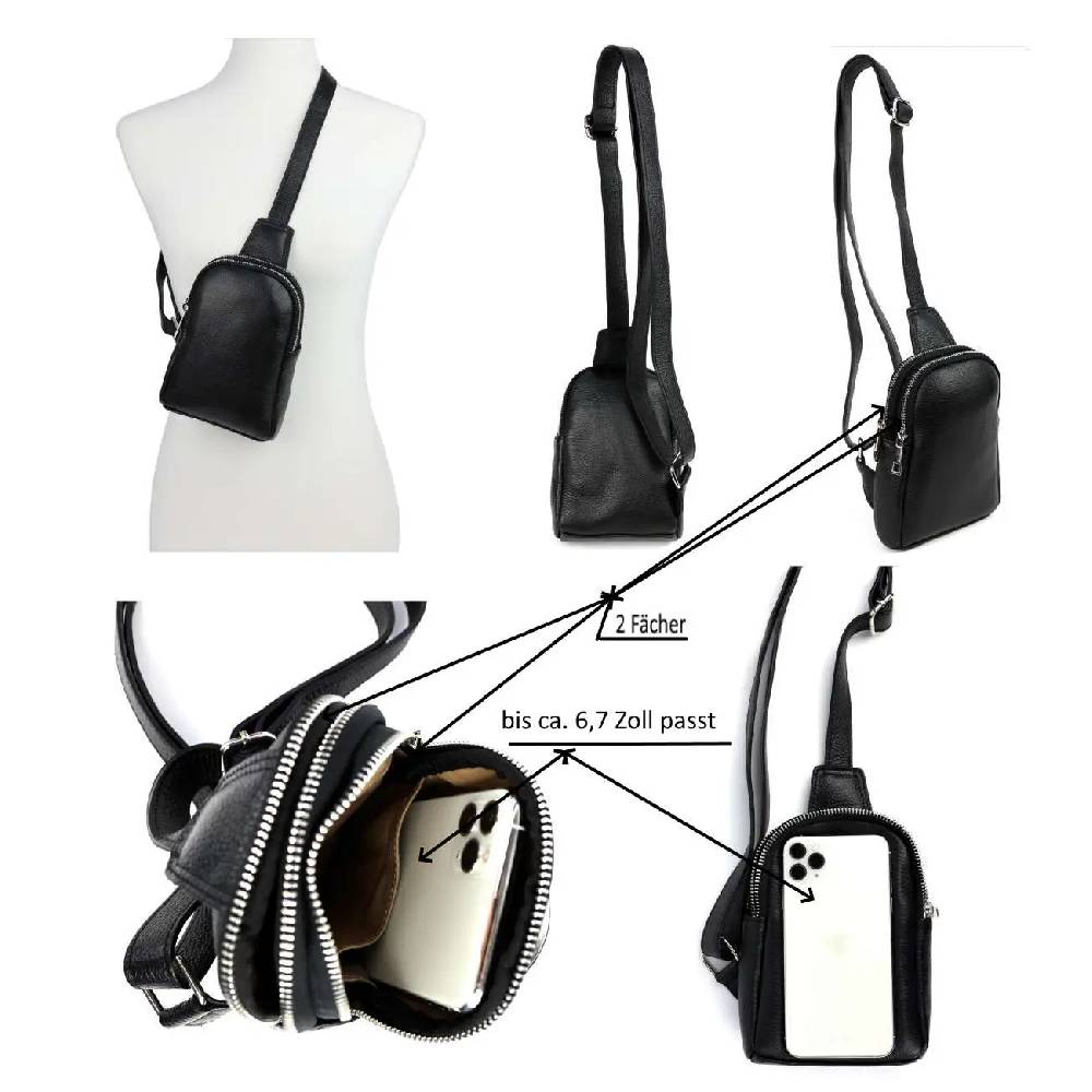 OBC MADE IN ITALY LEDER TASCHE Crossbody Bodybag Sling Rucksack Crossover Schultertasche Brusttasche Umhängetasche Bag damen herren unisex Letzte 3 Tage