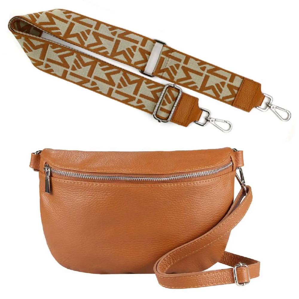 Made in Italy OBC DAMEN SET Gürteltasche + Schultergurt LEDER Crossbody Hüfttasche Bauchtasche Umhängetasche Brusttasche CrossOver Bodybag Schultertasche Handytasche Tasche Zeitbegrenzte Promotion
