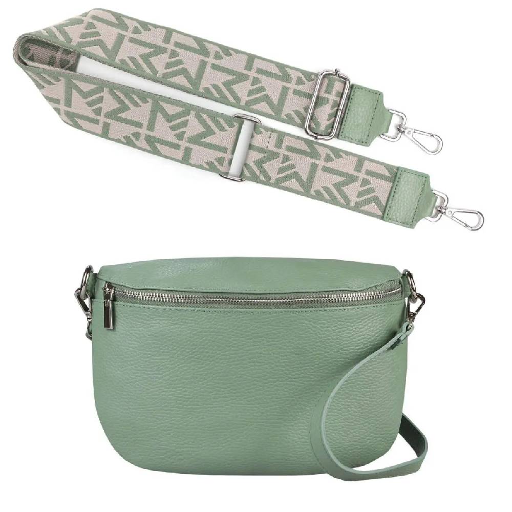 Made in Italy OBC DAMEN SET Gürteltasche + Schultergurt LEDER Crossbody Hüfttasche Bauchtasche Umhängetasche Brusttasche CrossOver Bodybag Schultertasche Handytasche Tasche Zeitbegrenzte Promotion