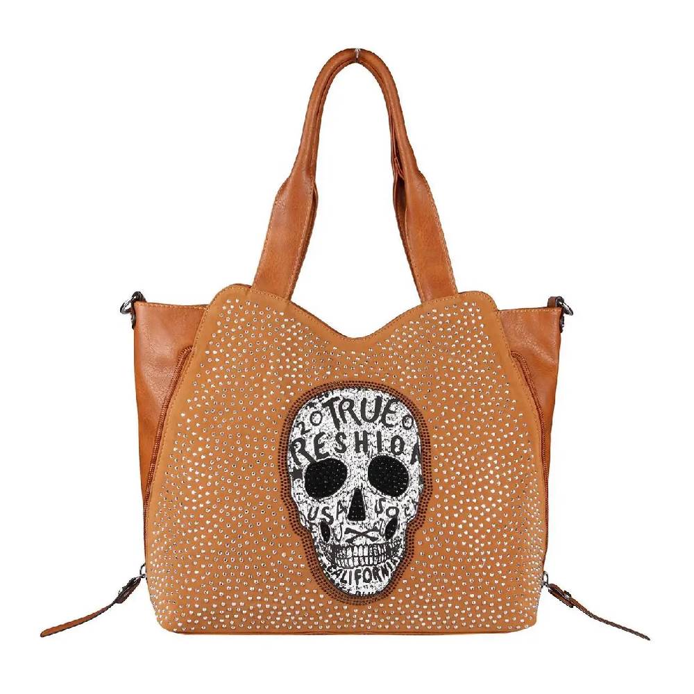 OBC XXL Damen Totenkopf Tasche Handtasche Skulls Shopper Beuteltasche Schultertasche Umhängetache Reisetasche Weekender Schädel Gothic Bag Discount Store für neue Produkte