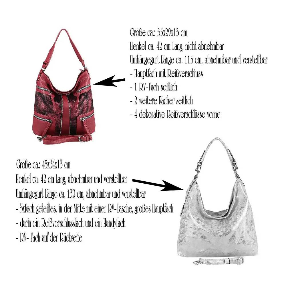 OBC DAMEN METALLIC TASCHE SHOPPER Hobo-Bag Henkeltasche Handtasche Schultertasche CROSS-OVER Umhängetasche Beuteltasche Riesige Rabatte