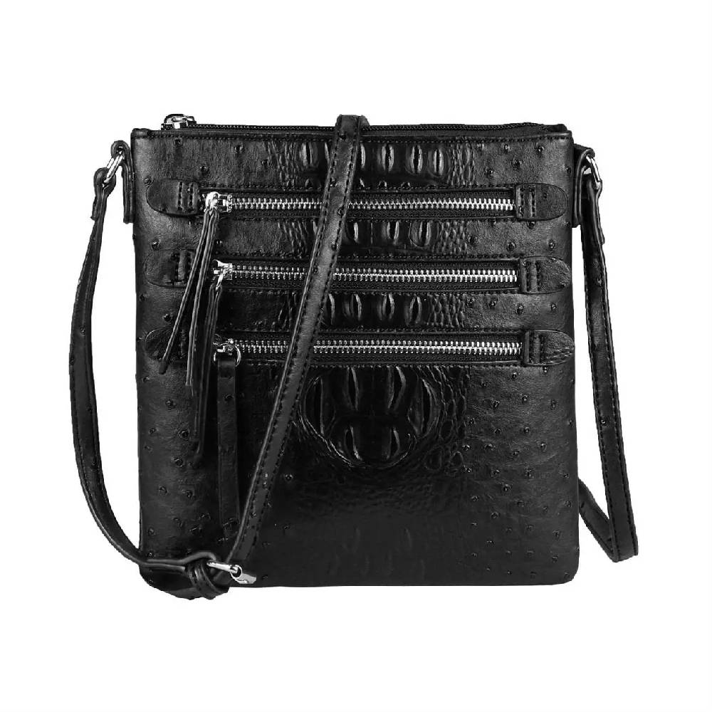 OBC Damen Tasche Kroko-Strauss Optik Schultertasche Umhängetasche Crossbody Bag 50% Rabatt mit kostenlosem Versand